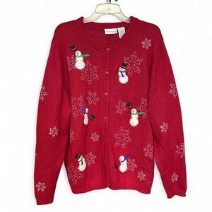 Croft & Barrow red holiday cardigan size 2X